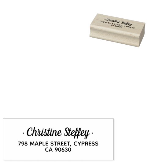 Minimalistisch retouradres voor volledige naam rubberstempel (Gestempeld)