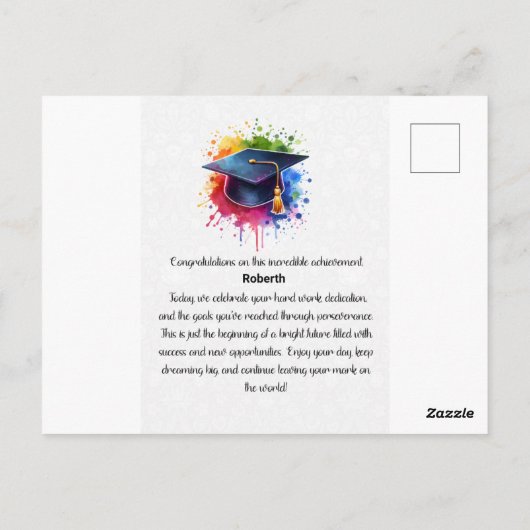  minimalistisch retro Afstuderen ontwerp - pers Briefkaart (Achterkant)