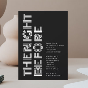 Minimalistisch Retro Bold repetitie Diner Zwart Kaart