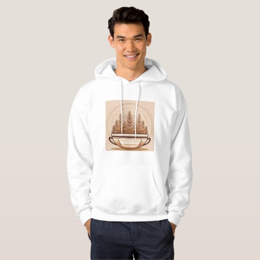 "Minimalistisch Retro Coffee Mok Design – Tijdloos Hoodie (Voorkant volledig)