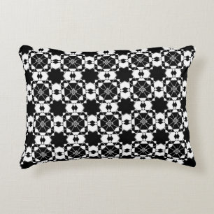 Minimalistisch retro dambordpatroon – Monochroom o Accent Kussen