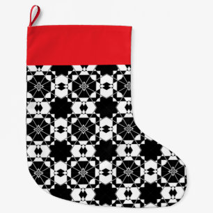 Minimalistisch retro dambordpatroon – Monochroom o Grote Kerstsok