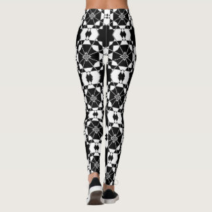 Minimalistisch retro dambordpatroon – Monochroom o Leggings
