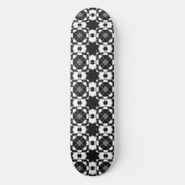 Minimalistisch retro dambordpatroon – Monochroom o Persoonlijk Skateboard