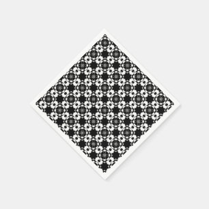 Minimalistisch retro dambordpatroon – Monochroom o Servet