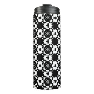 Minimalistisch retro dambordpatroon – monochroom o thermosbeker