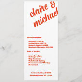 Minimalistisch retro eenvoudig modern huwelijkspro programmakaart (Voorkant)