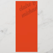 Minimalistisch retro eenvoudig modern huwelijkspro programmakaart (Achterkant)