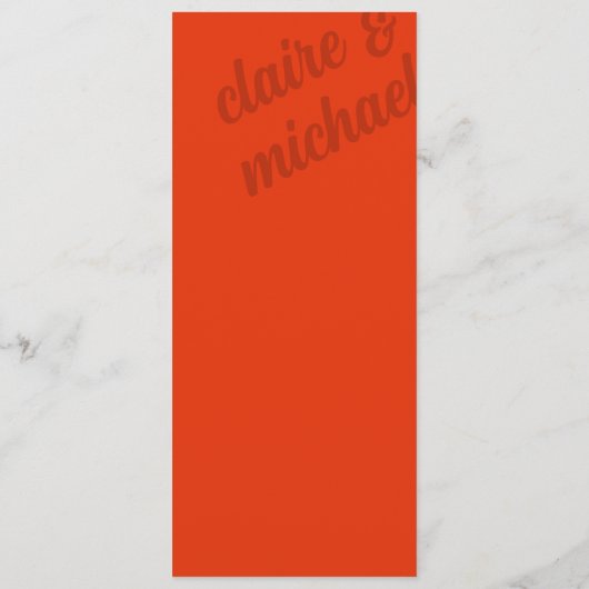 Minimalistisch retro eenvoudig modern huwelijkspro programmakaart (Achterkant)