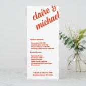 Minimalistisch retro eenvoudig modern huwelijkspro programmakaart (Staand voorkant)