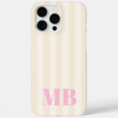 Minimalistisch retro gestreept monogram Case-Mate iPhone case (Achterkant)