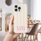 Minimalistisch retro gestreept monogram iPhone hoesje