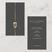 Minimalistisch Retro Gold-microfoonVisitekaartje Visitekaartje (Voorkant / Achterkant)