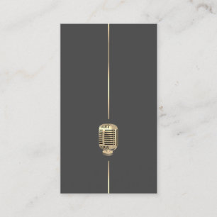 Minimalistisch Retro Gold-microfoonVisitekaartje Visitekaartje
