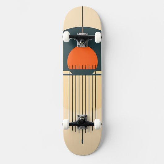 Minimalistisch retro grafisch ontwerp persoonlijk skateboard (Voorkant)