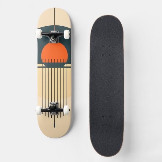 Minimalistisch retro grafisch ontwerp persoonlijk skateboard (Voorkant)