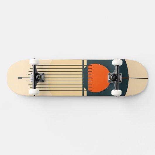 Minimalistisch retro grafisch ontwerp persoonlijk skateboard (Horizontaal)