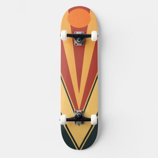 Minimalistisch retro grafisch ontwerp persoonlijk skateboard (Voorkant)