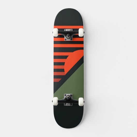 Minimalistisch retro grafisch ontwerp persoonlijk skateboard (Voorkant)