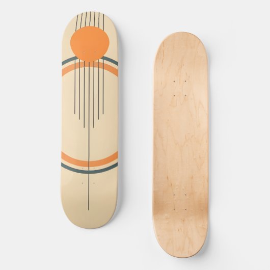 Minimalistisch retro grafisch ontwerp persoonlijk skateboard (Voorkant)