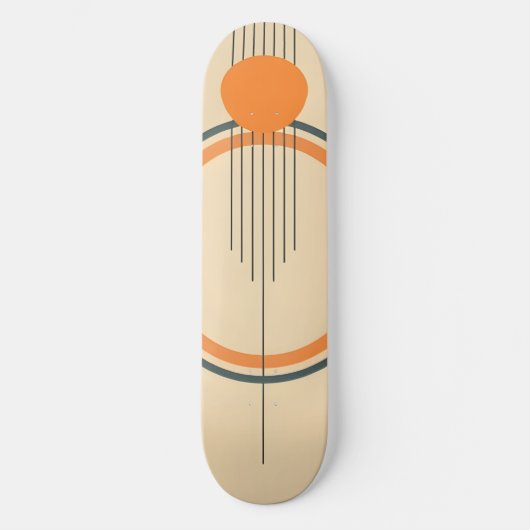 Minimalistisch retro grafisch ontwerp persoonlijk skateboard (Voorkant)