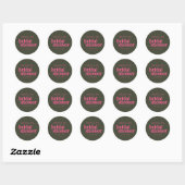 Minimalistisch Retro Groovy Roze Groen Vrijgezelle Ronde Sticker (Vel)
