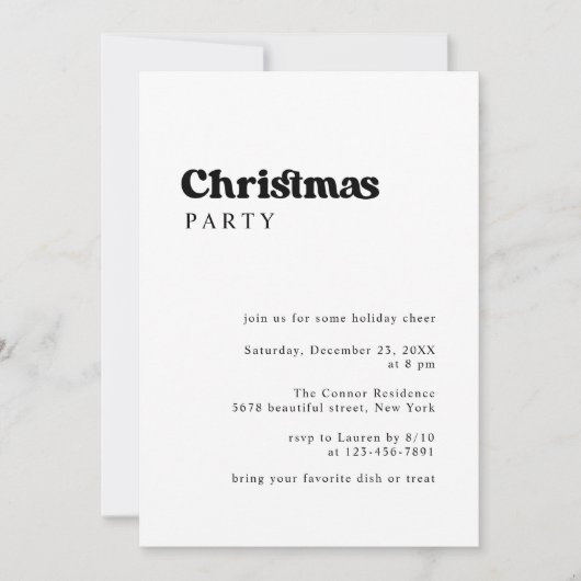 Minimalistisch retro kerstfeest kaart (Voorkant)