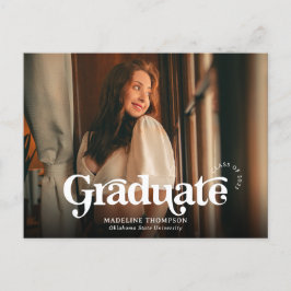 Minimalistisch  Retro Photo Afstuderen Briefkaart