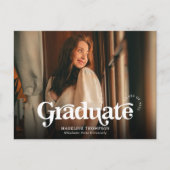 Minimalistisch  Retro Photo Afstuderen Briefkaart (Voorkant)
