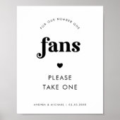 Minimalistisch Retro Script & Hart Bruiloft Waaier Poster (Voorkant)