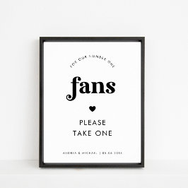Minimalistisch Retro Script & Hart Fans Trouwbord Poster