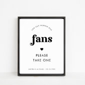 Minimalistisch Retro Script & Hart Fans Trouwbord Poster