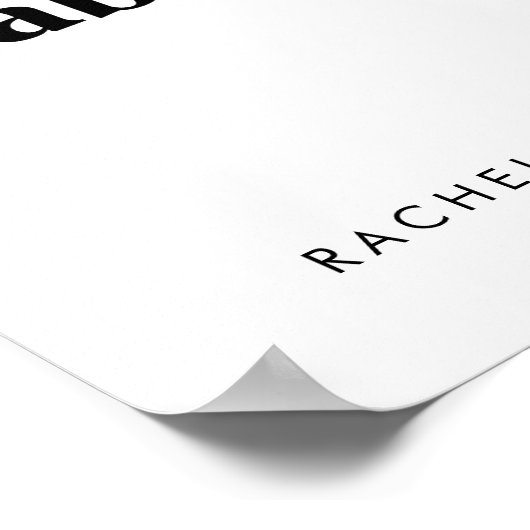 Minimalistisch Retro Script Kinder Tafel Trouwbord Poster (Hoek)