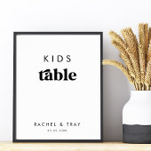 Minimalistisch Retro Script Kinder Tafel Trouwbord Poster