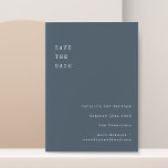 Minimalistisch retro-typemachinefont Donkerblauw Save The Date<br><div class="desc">Minimalistisch typemachinemachinetries voor retro Typografie Weddenschap Save the Date in Dusty Dark Blue</div>