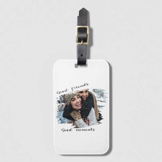  minimalistisch retro-vriendschapsfotoontwerp - bagagelabel (Voorkant (verticaal))