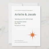 Minimalistisch Retro Wit & Groen Script Bruiloft Kaart (Voorkant)