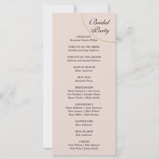 Minimalistisch Rings Trouwprogramma (Achterkant)