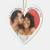 Minimalistisch rituurfotohart voor schrijfmachines keramisch ornament (Links)