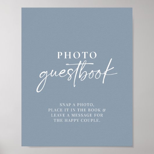 Minimalistisch robuust blauw modern geborgenschets poster (Voorkant)