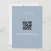 Minimalistisch robuust blauw QR-code RSVP-huwelijk Kaart (Achterkant)