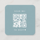 Minimalistisch robuuste blauwe Arch Qr-code RSVP C Informatiekaartje (Voorkant)