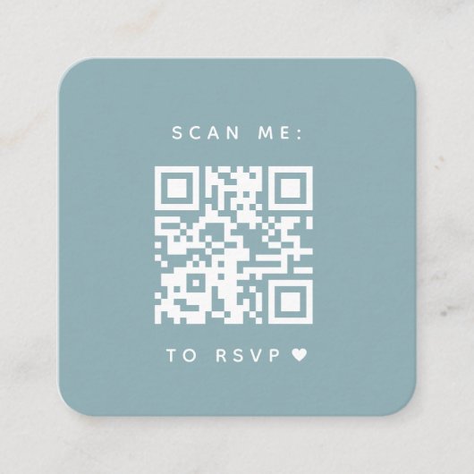 Minimalistisch robuuste blauwe Arch Qr-code RSVP C Informatiekaartje (Voorkant)
