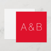 Minimalistisch rode Valentijn van de initialen van Bedankkaart (Voorkant / Achterkant)