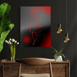 Minimalistisch Rode Vrouw Poster