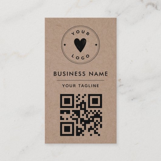 Minimalistisch roestkraft Voeg uw eigen Qr-code B Visitekaartje (Voorkant)