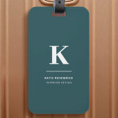 Minimalistisch roken Groene Moderne Initiaal Bagagelabel