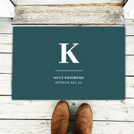 Minimalistisch roken Groene Moderne Initiaal Deurmat