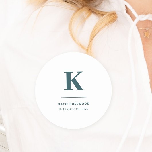 Minimalistisch roken Groene Moderne Initiaal Naamplaatje