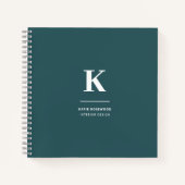 Minimalistisch roken Groene Moderne Initiaal Notitieboek (Voorkant)